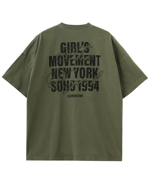X-girl(エックスガール)の「FADED MIX FONT LOGO S/S BIG TEE DRESS(ワンピース・レディース・ブラック/オリーブ/バーガンディー・S/M)」の7枚目の写真