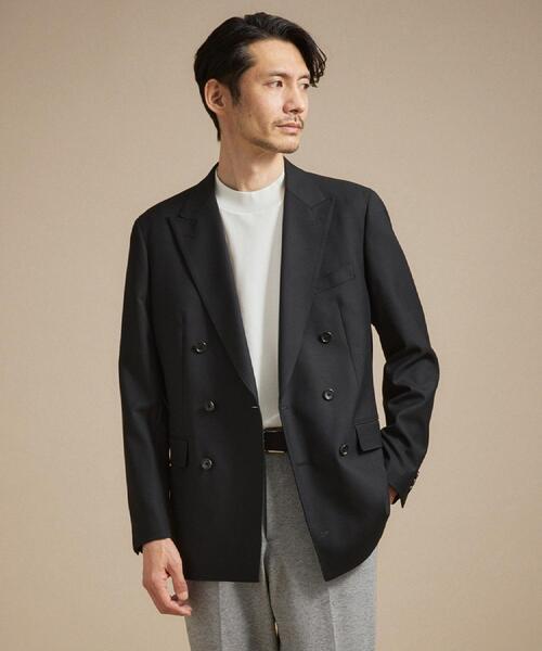 TAKEO KIKUCHI（タケオキクチ）の「ストレッチダブルジャケット（テーラードジャケット・メンズ・ブラック/チャコールグレー・04/03/02）」の2枚目の写真