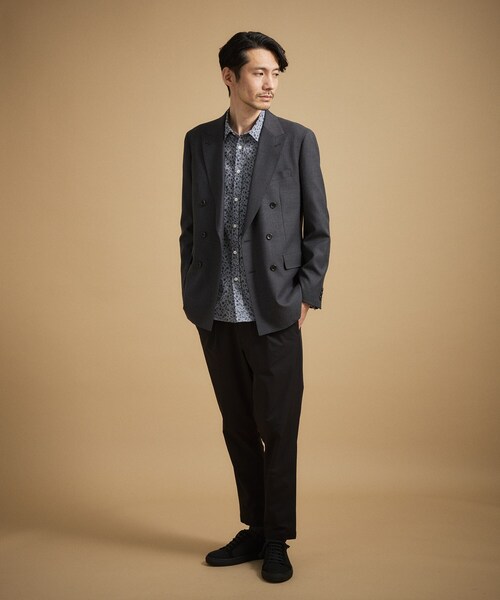 TAKEO KIKUCHI（タケオキクチ）の「ストレッチダブルジャケット（テーラードジャケット・メンズ・ブラック/チャコールグレー・04/03/02）」の16枚目の写真