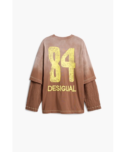Desigual(デシグアル)の「【Desigual Studio】ダブルスリーブTシャツ(Tシャツ/カットソー・メンズ・ブラウン・L/S/M)」の1枚目の写真