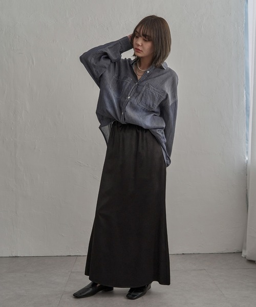 notch.(ノッチ)の「シアーデニムシャツ(シャツ/ブラウス・レディース・ネイビー/ブルー/ライトブルー・M)」の22枚目の写真