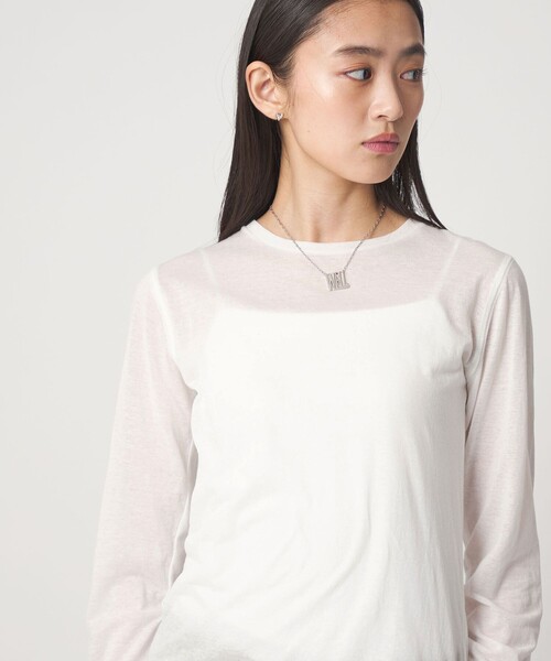 CITEN(シテン)の「<CITEN>シアーコンパクトロンT(Tシャツ/カットソー・レディース・ホワイト/ブラック/イエロー・FREE)」の1枚目の写真