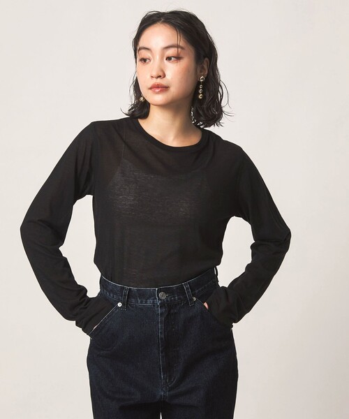 CITEN(シテン)の「<CITEN>シアーコンパクトロンT(Tシャツ/カットソー・レディース・ホワイト/ブラック/イエロー・FREE)」の2枚目の写真