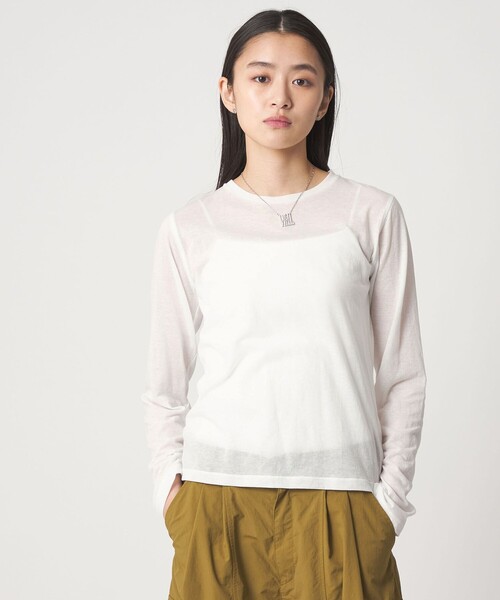 CITEN(シテン)の「<CITEN>シアーコンパクトロンT(Tシャツ/カットソー・レディース・ホワイト/ブラック/イエロー・FREE)」の4枚目の写真