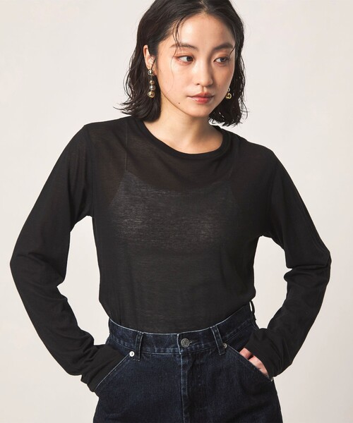 CITEN(シテン)の「<CITEN>シアーコンパクトロンT(Tシャツ/カットソー・レディース・ホワイト/ブラック/イエロー・FREE)」の7枚目の写真