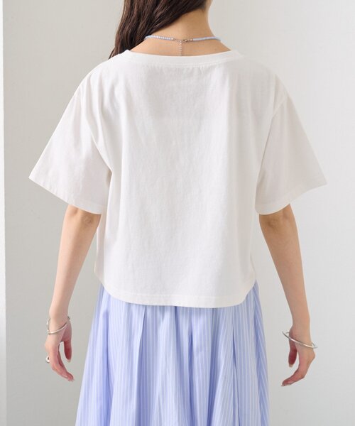 mystic（ミスティック）の「ショートロゴTシャツ（Tシャツ/カットソー・レディース・イエロー/オフホワイト・FREE）」の7枚目の写真