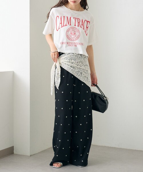 mystic（ミスティック）の「ショートロゴTシャツ（Tシャツ/カットソー・レディース・イエロー/オフホワイト・FREE）」の8枚目の写真