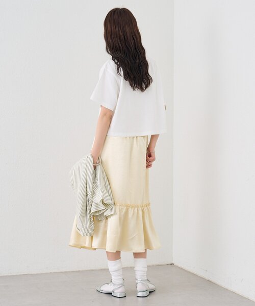 mystic（ミスティック）の「ショートロゴTシャツ（Tシャツ/カットソー・レディース・イエロー/オフホワイト・FREE）」の11枚目の写真