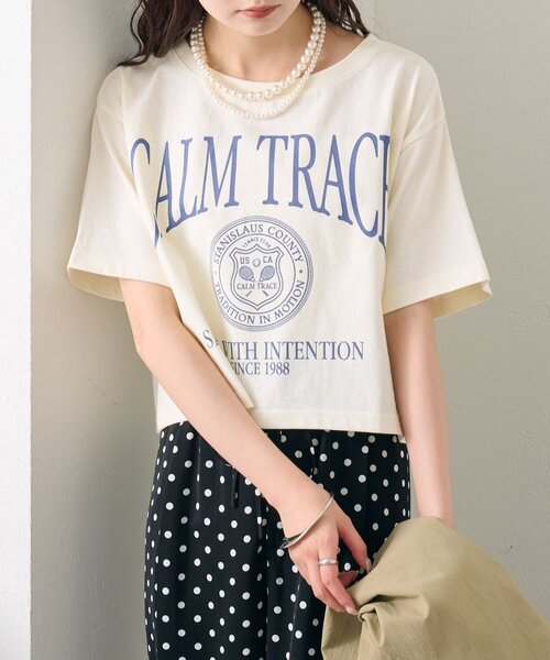 mystic（ミスティック）の「ショートロゴTシャツ（Tシャツ/カットソー・レディース・イエロー/オフホワイト・FREE）」の12枚目の写真