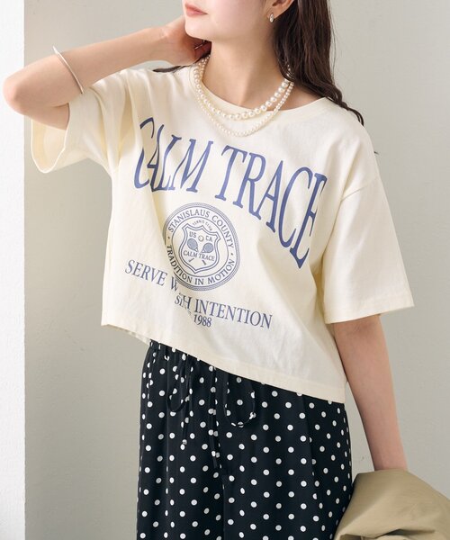 mystic（ミスティック）の「ショートロゴTシャツ（Tシャツ/カットソー・レディース・イエロー/オフホワイト・FREE）」の13枚目の写真