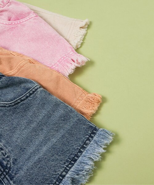 BREEZE（ブリーズ）の「フリンジショートパンツ（デニムパンツ・キッズ・オレンジ/ピンク/アイボリー/ブルー・130/80/90/100/110/120/140）」の11枚目の写真