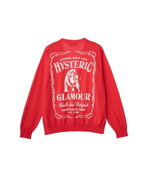 HYSTERIC GLAMOUR(ヒステリックグラマー)の「WHISKY WOMANジャカード セーター(カーディガン/ボレロ・メンズ・ブラック/ネイビー/レッド・X-LARGE/LARGE/MEDIUM)」の6枚目の写真