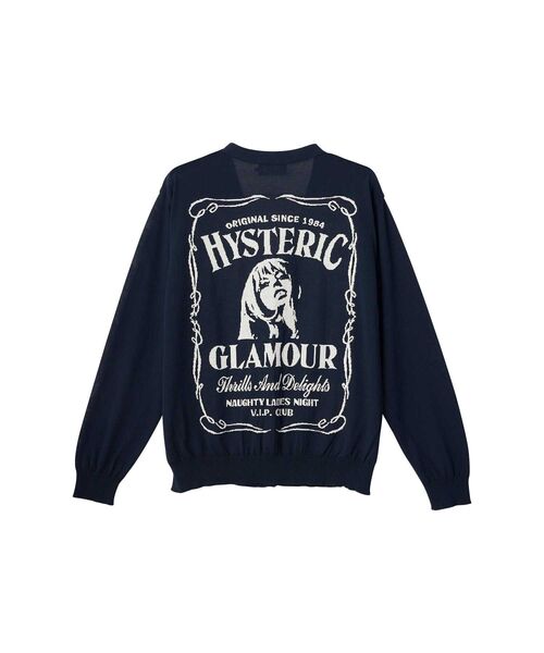HYSTERIC GLAMOUR(ヒステリックグラマー)の「WHISKY WOMANジャカード セーター(カーディガン/ボレロ・メンズ・ブラック/ネイビー/レッド・X-LARGE/LARGE/MEDIUM)」の5枚目の写真