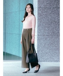 SUIT SQUARE（スーツスクエア）の「CHANTOWA/タックワイドパンツ/ウォッシャブル/接触冷感/リネンライクポリエステル/無地（その他パンツ）」