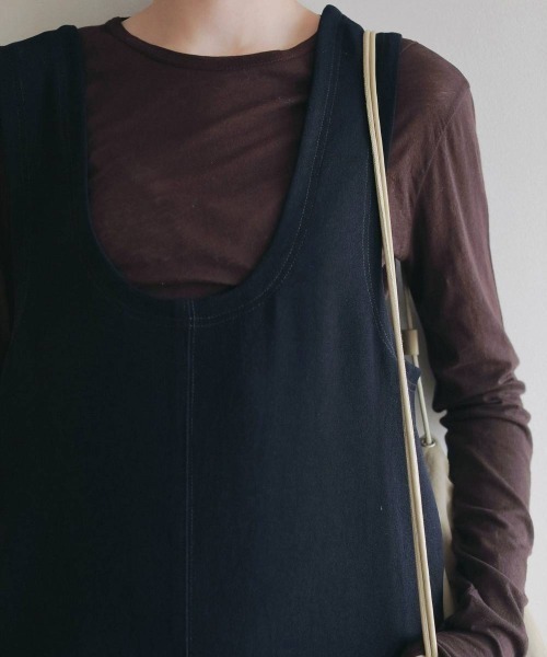 anuke(アンヌーク)の「anuke Gather Compact Tops ギャザーコンパクトトップス/62620608(Tシャツ/カットソー・レディース・ブラウン/アイボリー・ONE SIZE)」の1枚目の写真