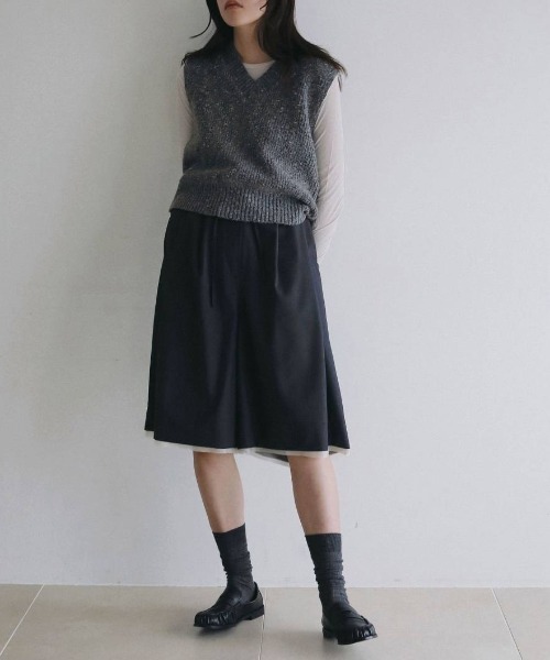anuke(アンヌーク)の「anuke Gather Compact Tops ギャザーコンパクトトップス/62620608(Tシャツ/カットソー・レディース・ブラウン/アイボリー・ONE SIZE)」の5枚目の写真