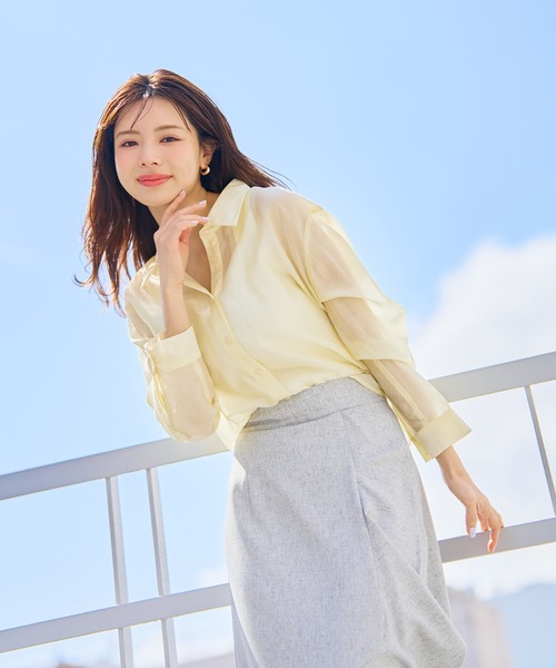 MISCH MASCH(ミッシュマッシュ)の「2026春夏新作 バックレースアップシアーシャツ(シャツ/ブラウス・レディース・イエロー/グリーン/ピンク/ホワイト・フリ-)」の19枚目の写真