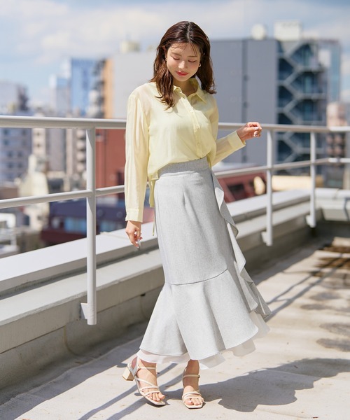 MISCH MASCH(ミッシュマッシュ)の「2026春夏新作 バックレースアップシアーシャツ(シャツ/ブラウス・レディース・イエロー/グリーン/ピンク/ホワイト・フリ-)」の20枚目の写真
