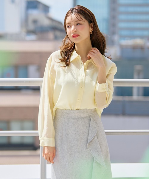 MISCH MASCH(ミッシュマッシュ)の「2026春夏新作 バックレースアップシアーシャツ(シャツ/ブラウス・レディース・イエロー/グリーン/ピンク/ホワイト・フリ-)」の22枚目の写真