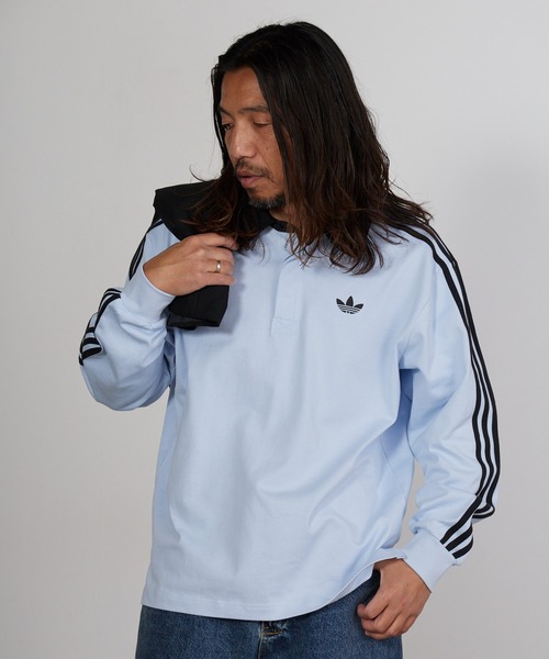 adidas Slim‑stripes Ragby long sleeve polo — рубашка‑поло с длинным рукавом, летняя коллекция 2026