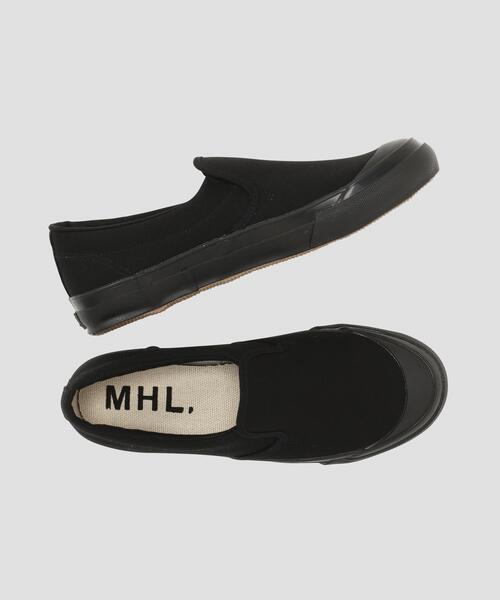 MHL.（エムエイチエル）の「COTTON CANVAS SLIP-ON（スニーカー・レディース・ブラック/ベージュ系その他2・25.0/24.0/23.0）」の2枚目の写真