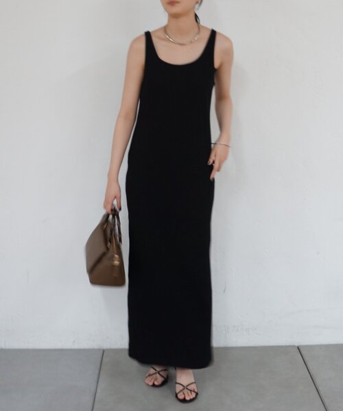 LOUNGEDRESS(ラウンジドレス)の「カットタンクワンピース(ワンピース・レディース・ブラック/キャメル・SMALL/MEDIUM)」の3枚目の写真