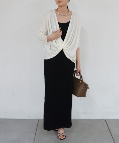 LOUNGEDRESS(ラウンジドレス)の「カットタンクワンピース(ワンピース・レディース・ブラック/キャメル・SMALL/MEDIUM)」の7枚目の写真