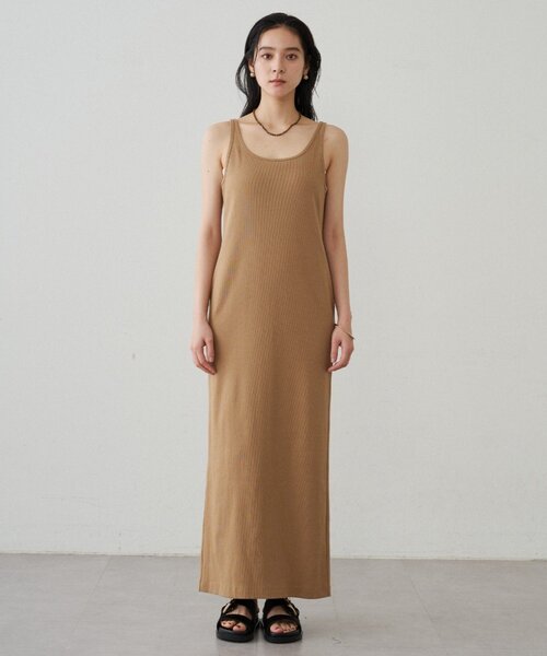 LOUNGEDRESS(ラウンジドレス)の「カットタンクワンピース(ワンピース・レディース・ブラック/キャメル・SMALL/MEDIUM)」の16枚目の写真