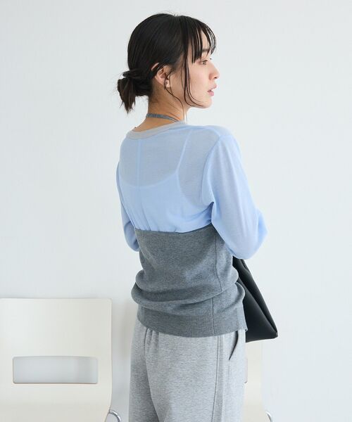 CRAFT STANDARD BOUTIQUE(クラフトスタンダードブティック)の「ホルターネックニットベスト(ベスト・レディース・杢グレー/レッド・FREE)」の7枚目の写真