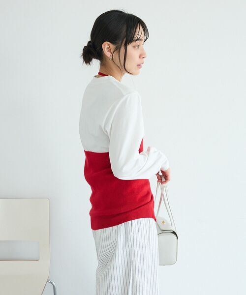 CRAFT STANDARD BOUTIQUE(クラフトスタンダードブティック)の「ホルターネックニットベスト(ベスト・レディース・杢グレー/レッド・FREE)」の19枚目の写真