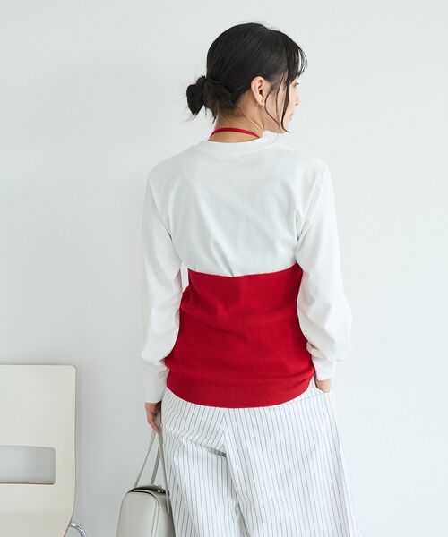 CRAFT STANDARD BOUTIQUE(クラフトスタンダードブティック)の「ホルターネックニットベスト(ベスト・レディース・杢グレー/レッド・FREE)」の20枚目の写真