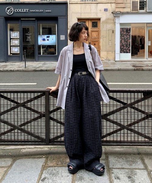 antiqua(アンティカ)の「綿100 シフリー刺繍 ワイドパンツ(その他パンツ・レディース・ブラック・ONESIZE)」の11枚目の写真