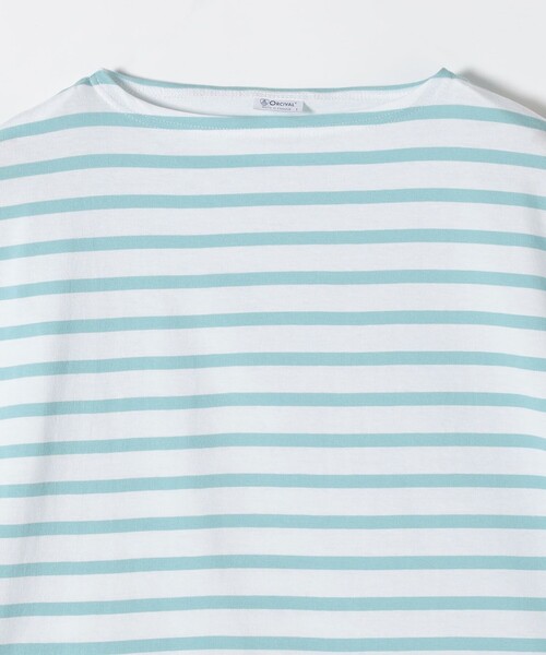 ORCIVAL(オーシバル)の「ORCIVAL: 〈手洗い可能〉ボートネック ボーダー フレンチスリーブ プルオーバー(Tシャツ/カットソー・レディース・ライトグレー/レッド/ブルー・ONE SIZE)」の10枚目の写真