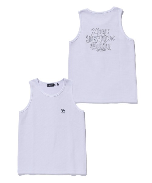 XLARGE（エクストララージ）の「OLD ENGLISH WAFFLE TANK TOP（タンクトップ・メンズ・ブラック/ホワイト/ネイビー/カモフラージュ・XL/L/M/S）」の2枚目の写真
