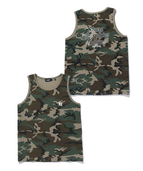 XLARGE（エクストララージ）の「OLD ENGLISH WAFFLE TANK TOP（タンクトップ・メンズ・ブラック/ホワイト/ネイビー/カモフラージュ・XL/L/M/S）」の4枚目の写真