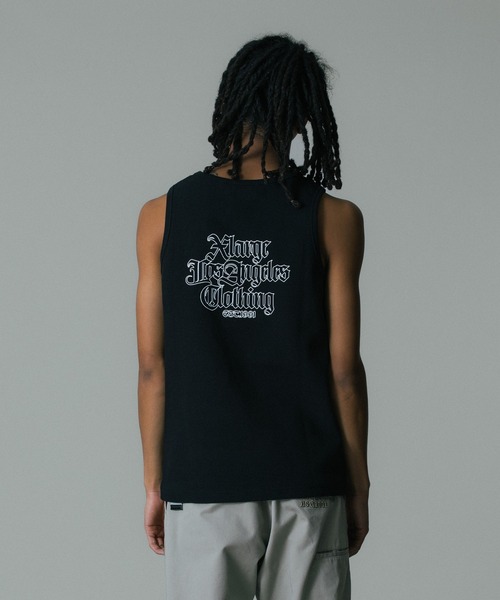 XLARGE（エクストララージ）の「OLD ENGLISH WAFFLE TANK TOP（タンクトップ・メンズ・ブラック/ホワイト/ネイビー/カモフラージュ・XL/L/M/S）」の3枚目の写真