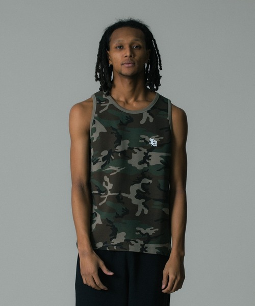 XLARGE（エクストララージ）の「OLD ENGLISH WAFFLE TANK TOP（タンクトップ・メンズ・ブラック/ホワイト/ネイビー/カモフラージュ・XL/L/M/S）」の9枚目の写真