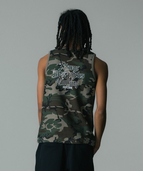XLARGE（エクストララージ）の「OLD ENGLISH WAFFLE TANK TOP（タンクトップ・メンズ・ブラック/ホワイト/ネイビー/カモフラージュ・XL/L/M/S）」の10枚目の写真