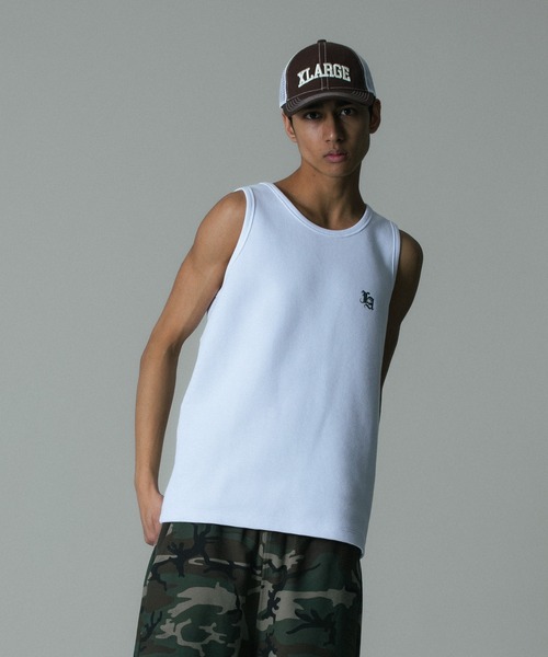 XLARGE（エクストララージ）の「OLD ENGLISH WAFFLE TANK TOP（タンクトップ・メンズ・ブラック/ホワイト/ネイビー/カモフラージュ・XL/L/M/S）」の14枚目の写真