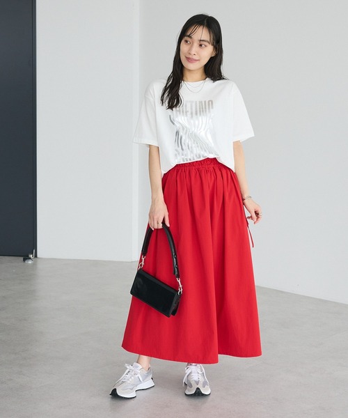 CRAFT STANDARD BOUTIQUE(クラフトスタンダードブティック)の「撥水 ドロストギャザースカート(スカート・レディース・ブラック/レッド/ライトブラウン・FREE)」の10枚目の写真