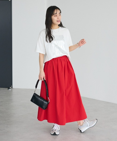 CRAFT STANDARD BOUTIQUE(クラフトスタンダードブティック)の「撥水 ドロストギャザースカート(スカート・レディース・ブラック/レッド/ライトブラウン・FREE)」の11枚目の写真