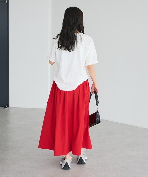 CRAFT STANDARD BOUTIQUE(クラフトスタンダードブティック)の「撥水 ドロストギャザースカート(スカート・レディース・ブラック/レッド/ライトブラウン・FREE)」の14枚目の写真