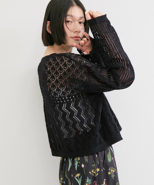 290u*美品 ロペ ROPE 透かし編みローゲージニット アンサンブル 透かし編みニットプルオーバー（ニット/セーター）｜LE CERCLE par