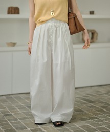 LAULEN | cotton double tuck wide pants /コットンダブルタックワイドパンツ(その他パンツ)