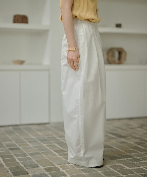 LAULEN(ローレン)の「cotton double tuck wide pants /コットンダブルタックワイドパンツ(その他パンツ・レディース・ホワイト/ブラック・FREE)」の10枚目の写真