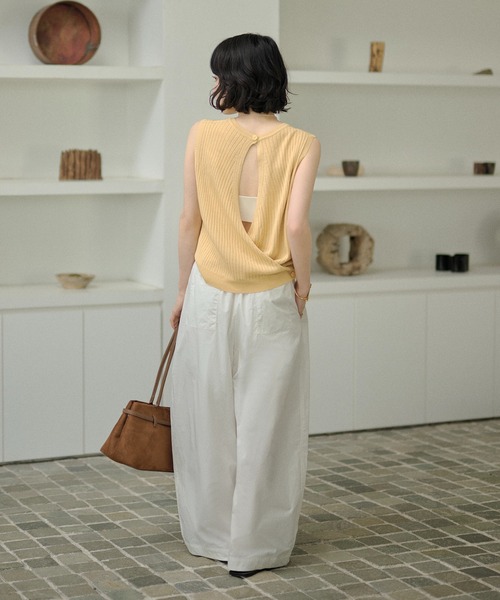 LAULEN(ローレン)の「cotton double tuck wide pants /コットンダブルタックワイドパンツ(その他パンツ・レディース・ホワイト/ブラック・FREE)」の13枚目の写真