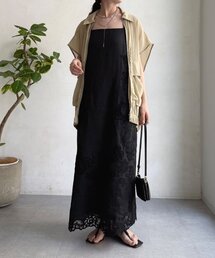 コードレース刺繍カットワークレースワンピース