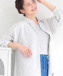 SHOO・LA・RUE | 【ひんやり/UV/吸水速乾/洗濯後しわになりにくい】ラッシュガードにもなる ストライプシャツ(シャツ/ブラウス)
