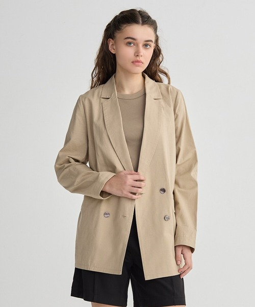 LINEN OVER DOUBLE BREASTED JACKET