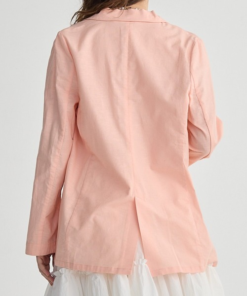 BIRTHDAY BASH（バースデイバッシュ）の「LINEN OVER DOUBLE BREASTED JACKET（テーラードジャケット・レディース・ベージュ/ピンク/ブラック・FREE）」の9枚目の写真